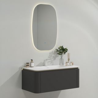 Тумба с раковиной Black&White Universe 9351000 100 см серый